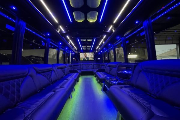 Limo Party Bus Ford F-750 White for 50 Passengers